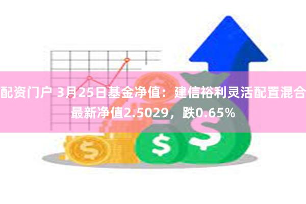 配资门户 3月25日基金净值：建信裕利灵活配置混合最新净值2.5029，跌0.65%